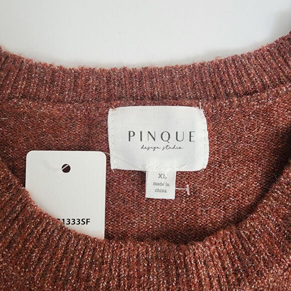 Pinque Colorblock Rolled Cuff Hem Knit Stitch Fix Soft Sweater Women's XL NWT - Picture 3 of 6